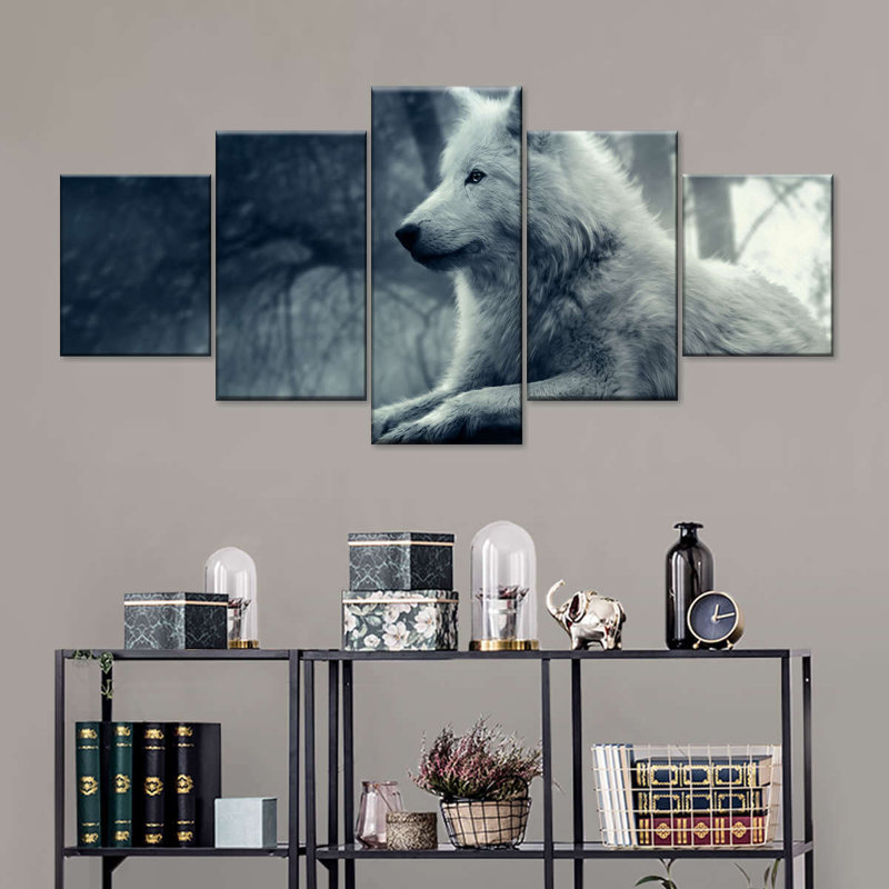 Loup arctique, reproduction d'art sur toile, H 68 po x l 30 po x P 1,25 po