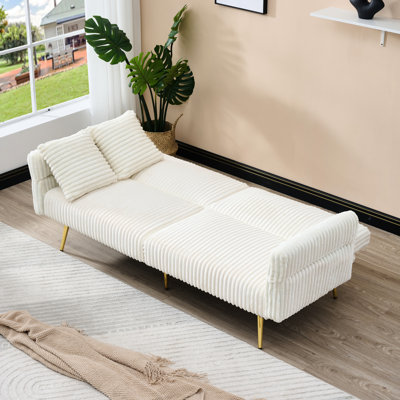 Lit en velours côtelé de 79 pouces, pliable et pliable pour le salon et les espaces étroits, velours fin, cadre 79 po 2 espaces confinés réglables, conception douce et résistante