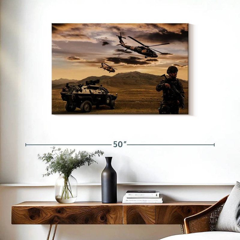 Military Operation, 24" H x 36" W