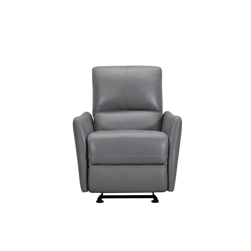 Fauteuil inclinable électrique en cuir véritable de 30 po de largeur Mcnealy, Cuir véritable gris