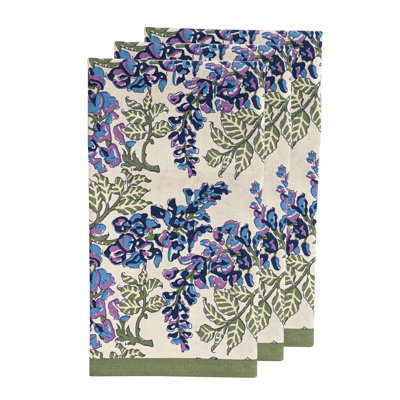 Wisteria Floral Embroidered Tea Towel Kitchen Towel