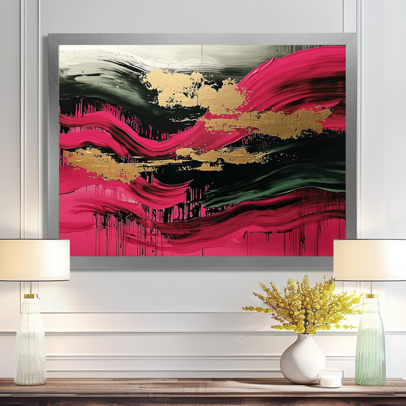 Lincolnwood - Abstract Wall Art, H 12 po x l 20 po, Cadre photo simple, Argent