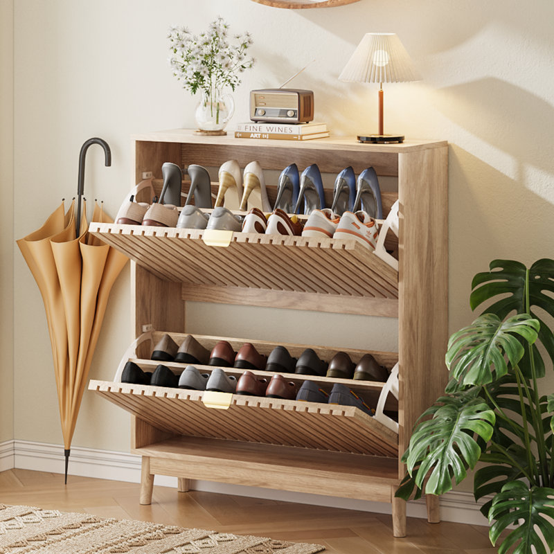 Shoe Storage Cabinet, Oak 80cm W