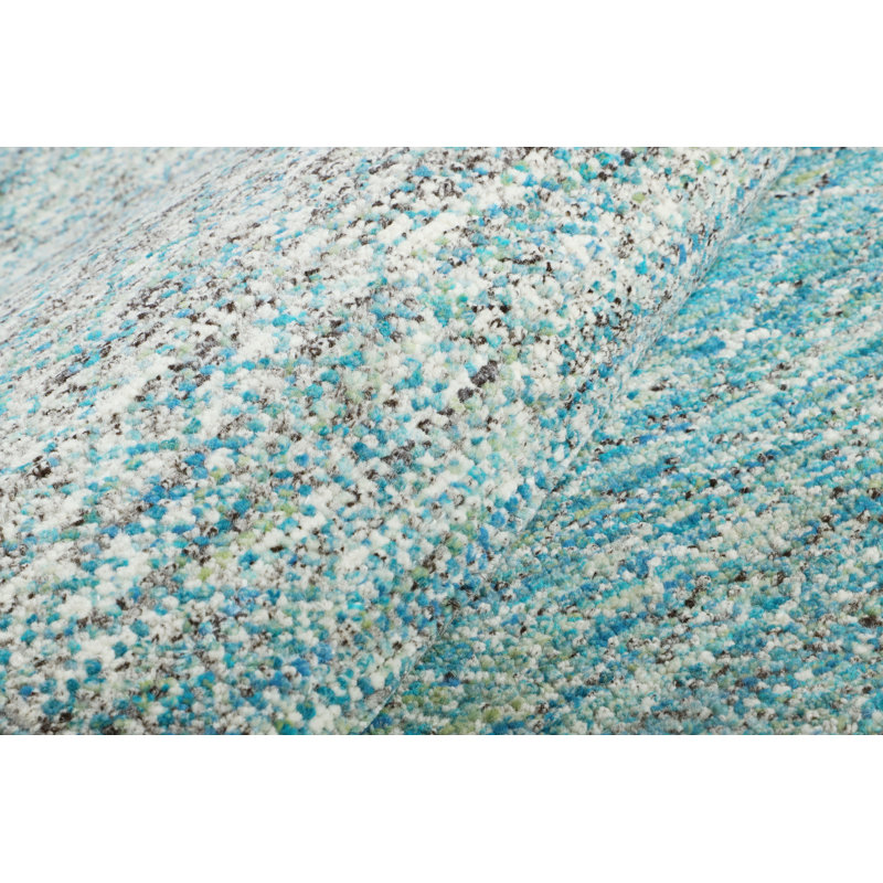 Hand-Knotted High-Quality Blue and Beige Runner, Runner 2'7" x 14'3"