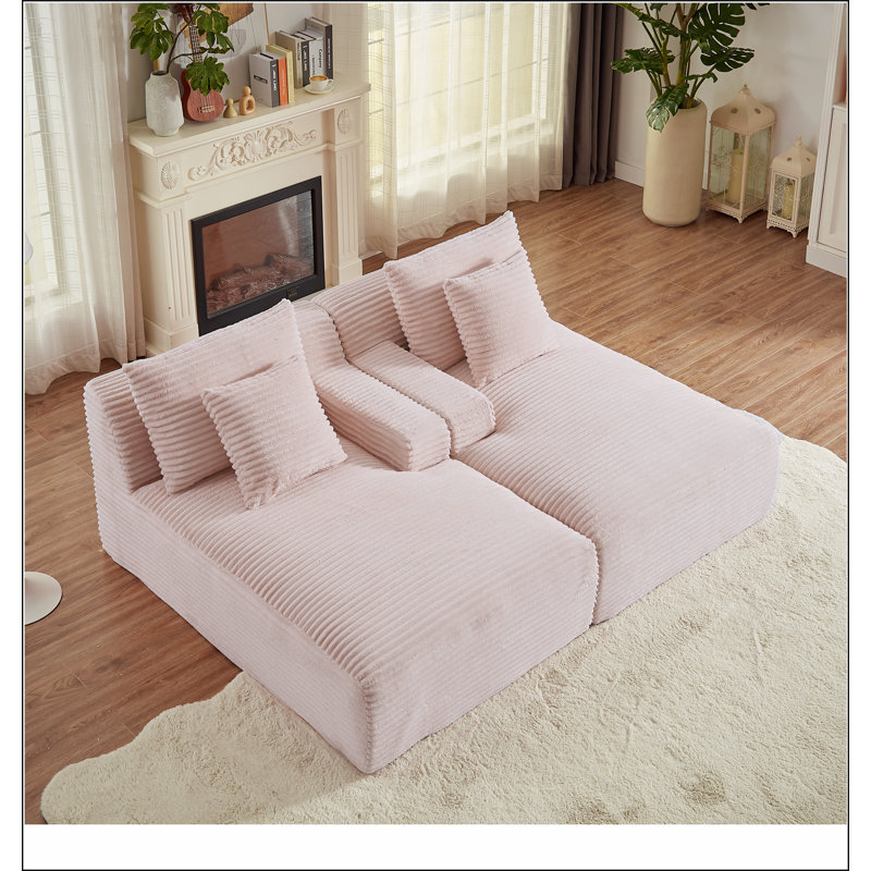 Méridienne compressible double - aucun assemblage requis, causeuse moelleuse moderne pour lire dans la chambre à coucher