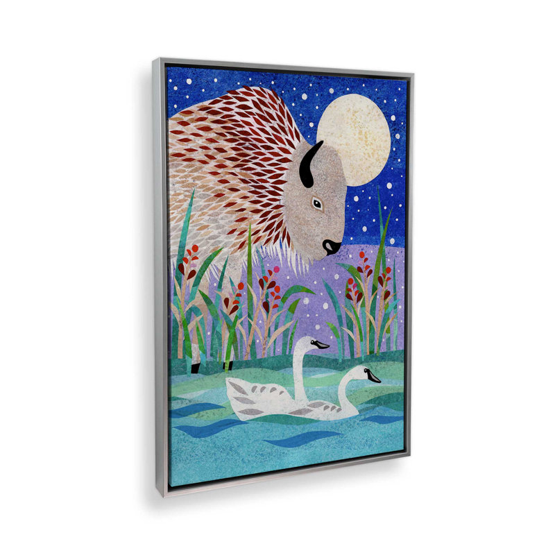 «Wilderness Collage VI» par Kim Conway, reproduction d'art sur toile, H 12 po x l 8 po, Argent argent