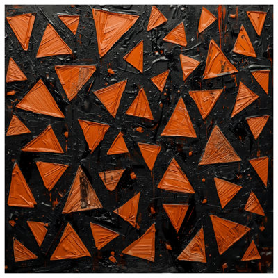 Orange Black Triangles Canvas Gallery Wrap in Many Sizes