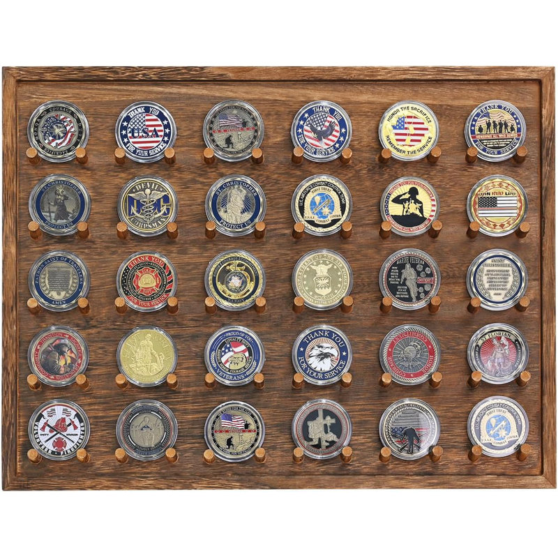 Wooden Challenge Coin Display Case