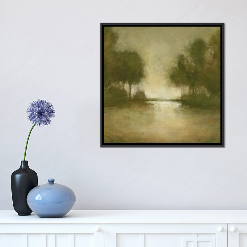 « golden valley i », impression sur toile, H 18 po x l 18 po x P 1,5 po, Toile avec cadre noir, Pas de tapis