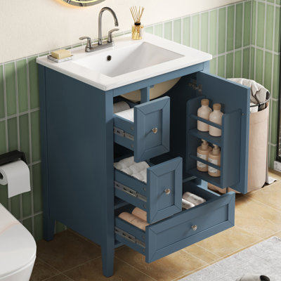 24'' Bathroom Vanity With Ceramic Top