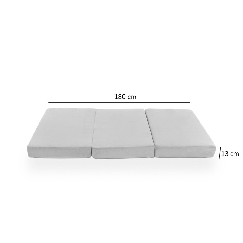 Repose-pieds rectangulaire de 35,4 po de largeur, 100 % polyester gris