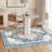 Vintage Persian Area Rug, Blue Floral Indoor Outdoor Carpet, Washable Durable Rug for Living Room, Dining Room, Hallway, Entryway, Farmhouse Decor-948665056