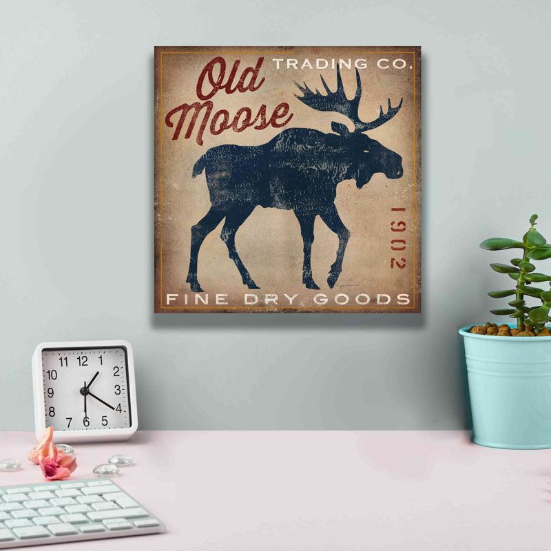 «Old Moose Trading Co Tan - Dry Goods» par Ryan Fowler, estampe numérique sur toile, H 12 po x l 12 po x P 0,75 po