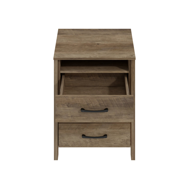 Allysyn Modern 3 Piece Bedroom Set, Knotty Oak