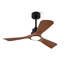  Ventilateur de plafond noir moderne 42 pouces avec lumière et 3 pales en bois massif avec moteur à courant continu réversible et télécommande-796230916-796230917