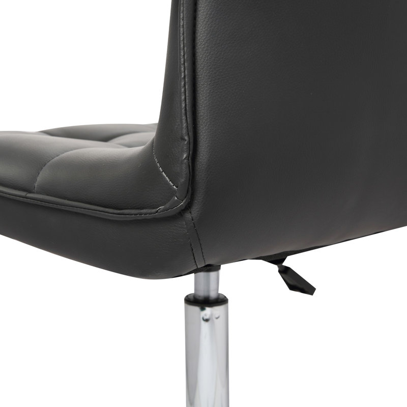 Chaise de bureau en similicuir avec base en métal Gabriel, Non, Noir