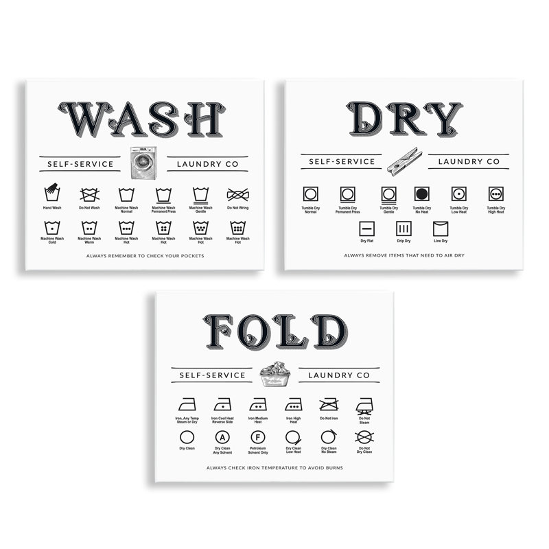 Tableaux muraux «Wash Dry Fold», par Lettrage et doublure