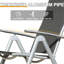 Chaises de patio pliantes de 2, chaises d'extérieur à cadre en aluminium. Siège gris foncé, dossier haut réglable pour le camping, terrasse de plage. Fauteuil ergonomique et portatif 2 - siège confortable en aluminium