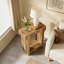 Table d'appoint en bois à 2 niveaux avec espace de rangement