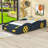 Abdullbasit Twin Size Race Car-Shaped Platform Bed with Wheels-809423202