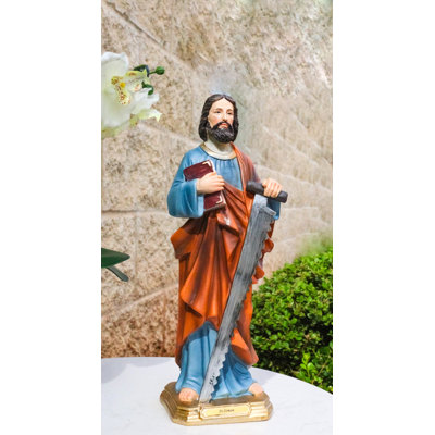 Figurine apôtre de Jésus martyr Saint-Simon le zélote avec longue scie 12 po