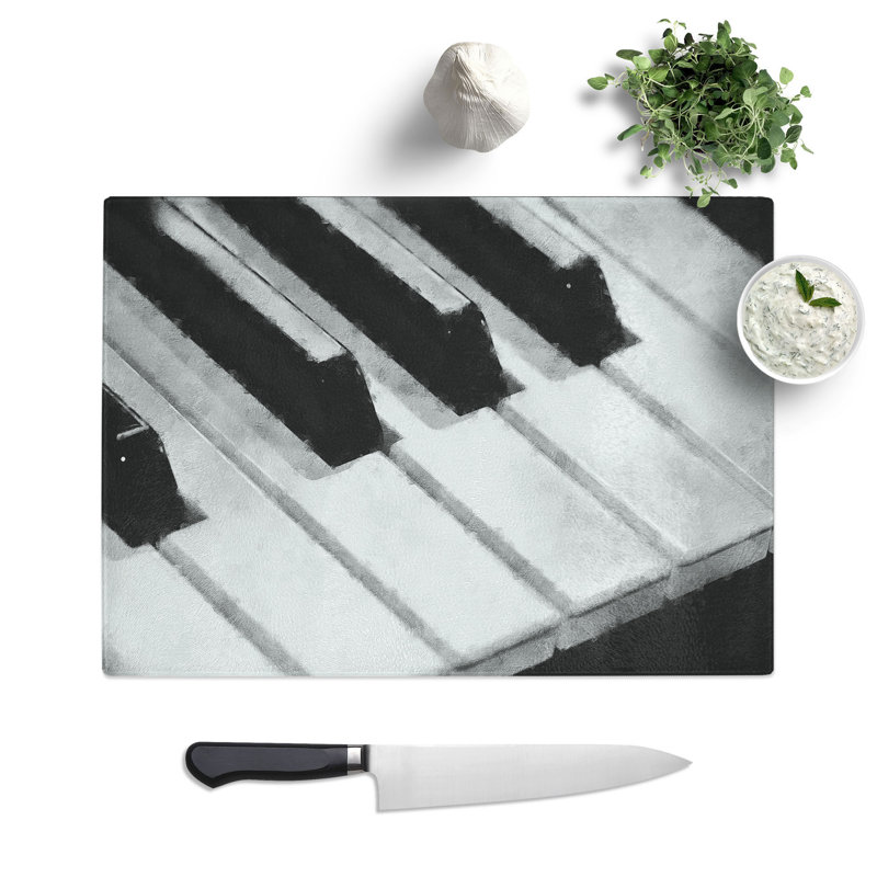 Tempered Glass Keyboard Keys Chopping Board, 20 cm x 28.5 cm