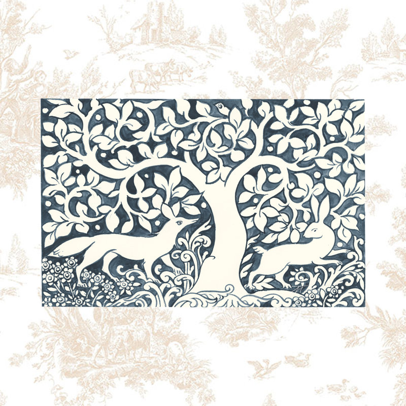 Zain Perrie Forest Life III par Miranda Thomas - Peinture sur toile, H 8 po x l 12 po