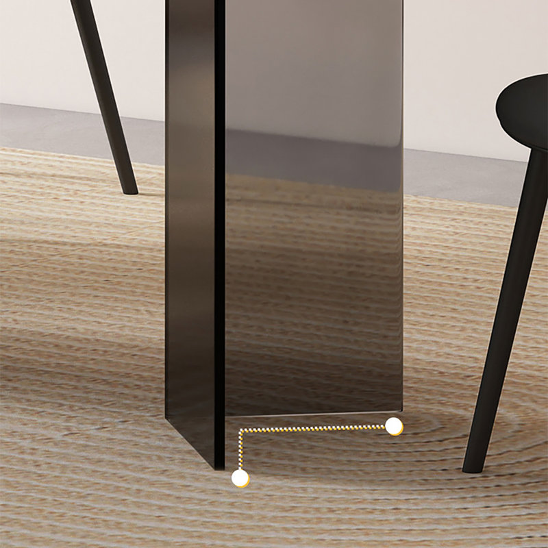 Table de salle à manger en marbre noir, H 29,5 po x L 63 po x l 31,5 po