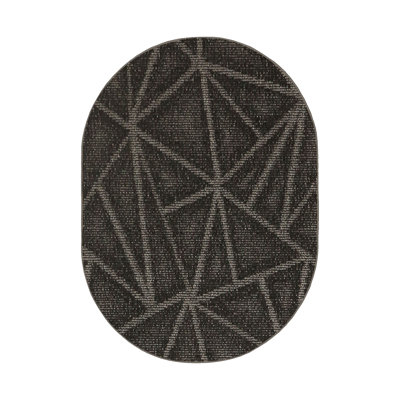 Tapis noir à motif géométrique Dickman