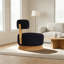 Chaise longue rembourrée Modern Boucle avec base en bois massif pour le salon, la chambre à coucher ou le bureau-246696779-246696780