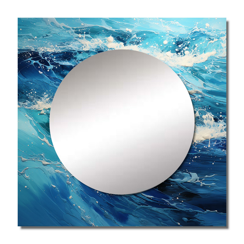 Glison - miroir mural carré pour chambre à coucher Ocean, 29 po x 29 po