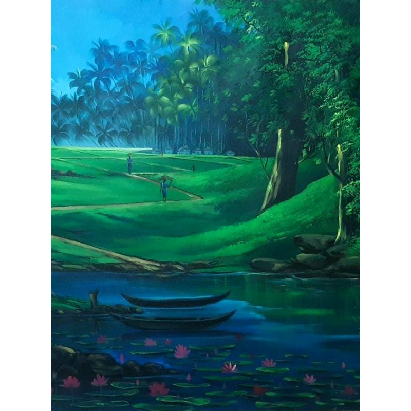 Forêt de l'Inde du Sud | Acrylique sur toile | Par Justin Raj N