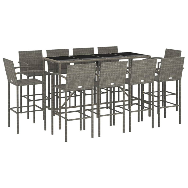 Patio Dining Set Table,, Grey; Black, 11, Grey, 10