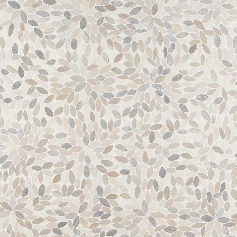 Carrelage mosaïque en pierre naturelle de 11,81 po x 11,81 po, Mélange pâle