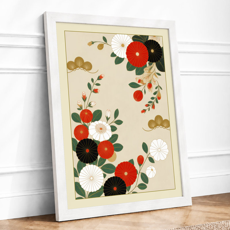 Scattered Blooms Botanical - Framed Print, A3 - 42.0 x 29.7 cm, White