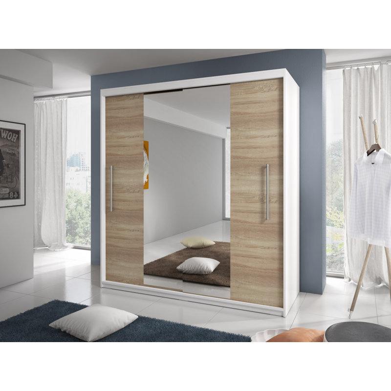 Heptinstall 2 Door Wardrobe, White/Sonoma