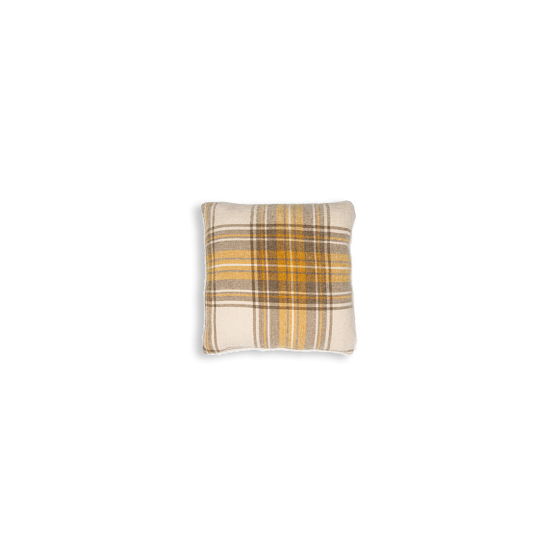 Wasco Plaid Square Cushion, Ochre