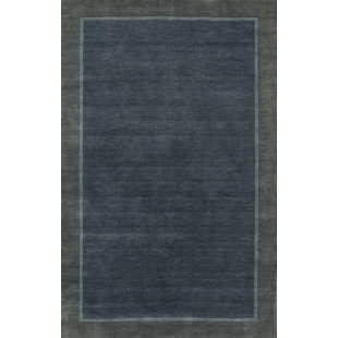 Tapis bleu / gris en laine touffeté à la main Beckton