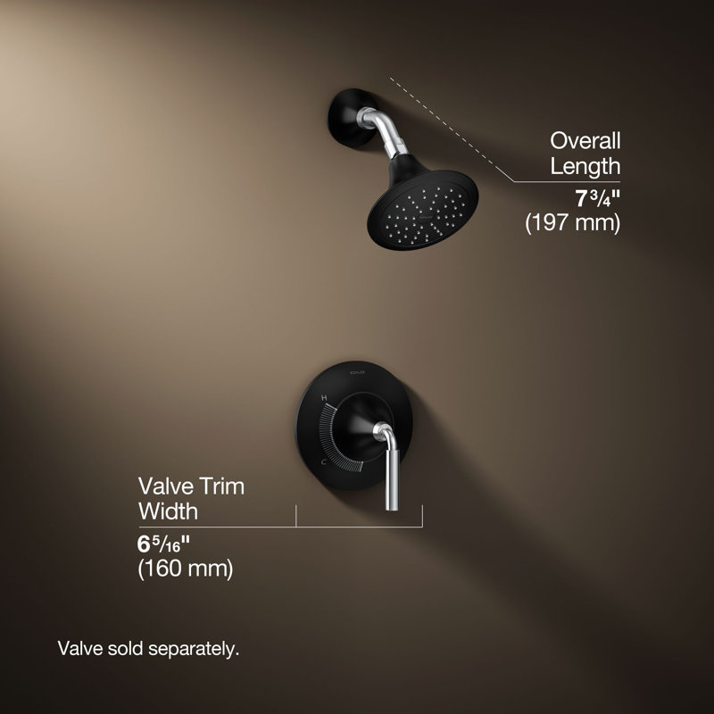 Tone Rite-Temp Pressure-Balancing Shower Faucet Trim Set 1.75 GPM, Polished Chrome/Matte Black