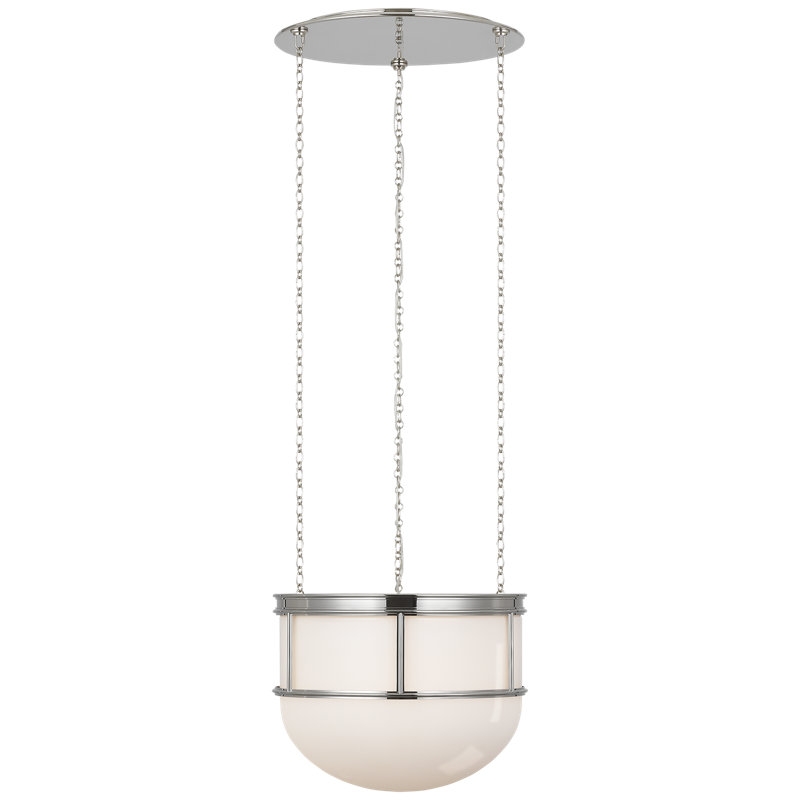 Chapman & Myers Pendant, 13" H x 16.5" W x 16.5" D, Polished Nickel, 1