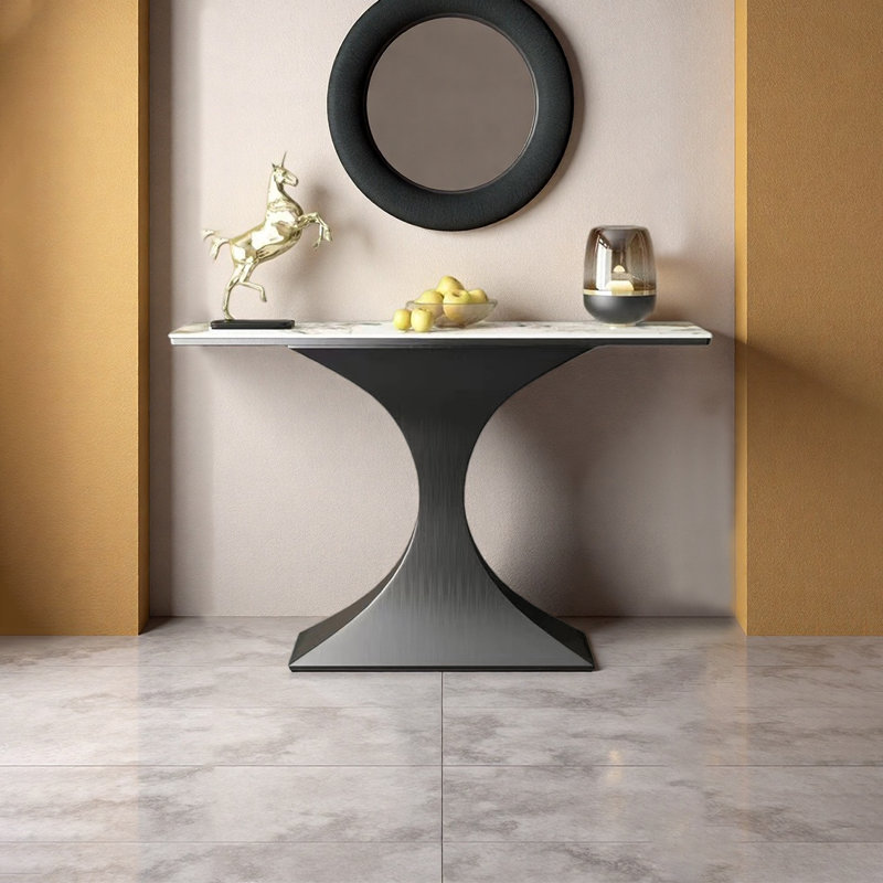 Console en métal de mode moderne, Gris foncé, H 31,5 po x l 51,18 po x P 13,78 po