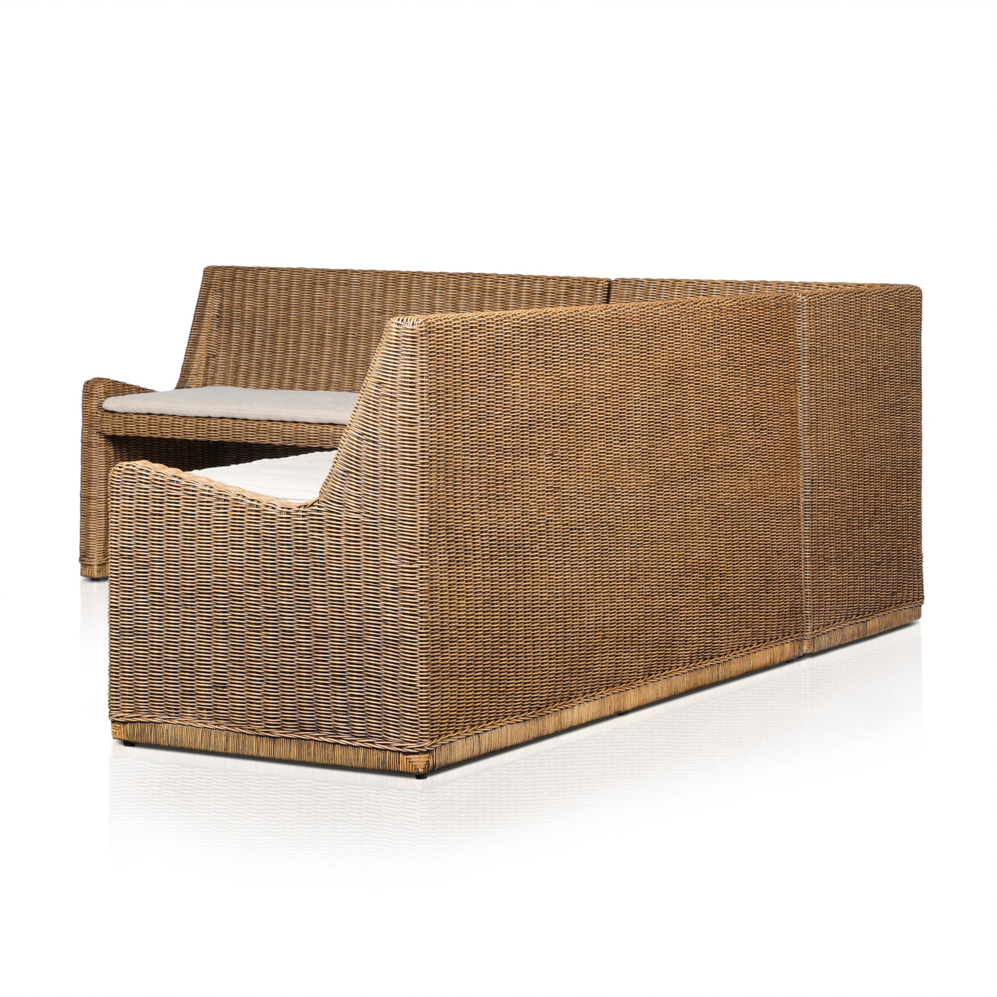 Senna 83" Woven Dining Banquette, 32.5" H x 106.25" W x 83.25" D, Right Hand Facing