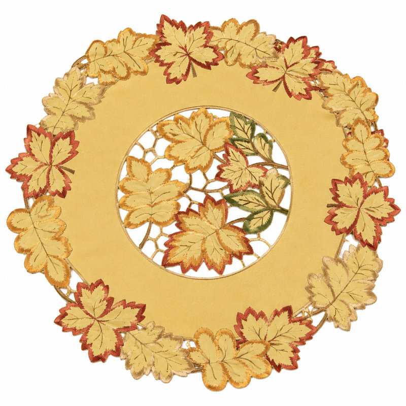 Wendling Polyester Floral Round Doily, 8" W x 8" L