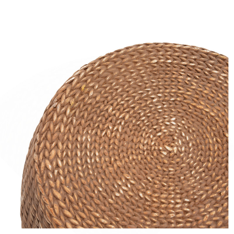 Outdoor Patio Drum-Shaped Side Table, Brown