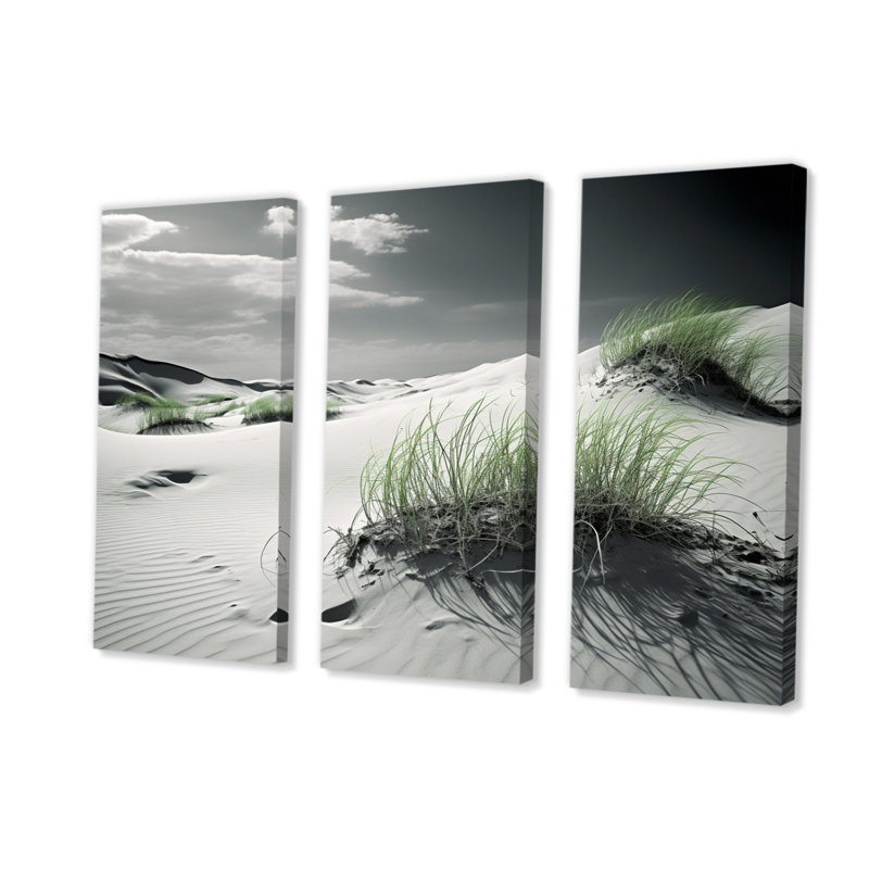 «Beach Dunes Grass II» sur toile, reproduction de 3 pièces, H 28 po x l 36 po x P 1 po