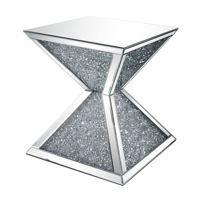 End Table, Mirrored & Faux Diamonds