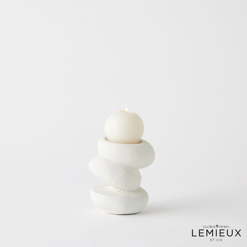 Pradier Candle Holder-White-Sm