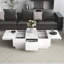 Coffee Table With 2 Large Hidden Storage Compartment, Extendable Cocktail Table With 2 Drawers, High-Gloss Centre Table With Sliding Top For Living Room