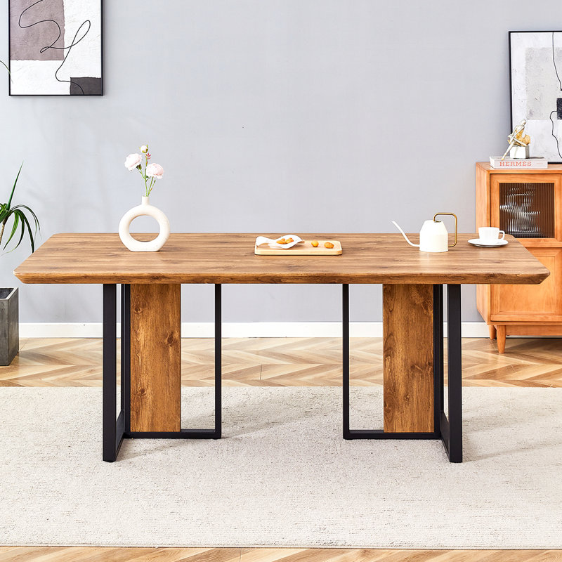 Table de salle à manger en bois 79 po, H 30 po x L 78,8 po x l 39,3 po
