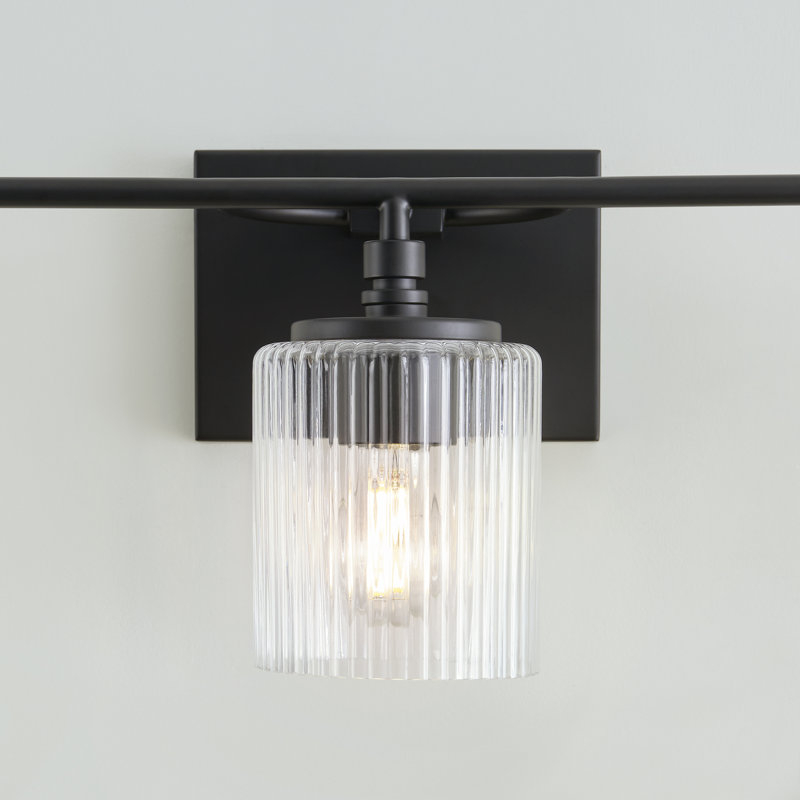 Éclairage pour meuble-lavabo à 3 lumières à intensité variable Adalina, Noir minuit